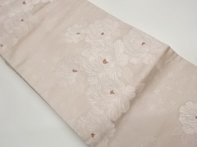 JAPANESE NAGOYA OBI / WOVEN PEONY